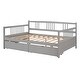 preview thumbnail 9 of 25, Full Size Solid Wood Frame Daybed Wood Bed with Two Drawers and Three Sides Rails,Easy Assemble