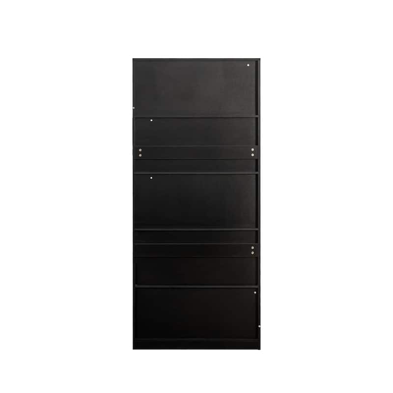 Black Display Cabinet with Glass Doors