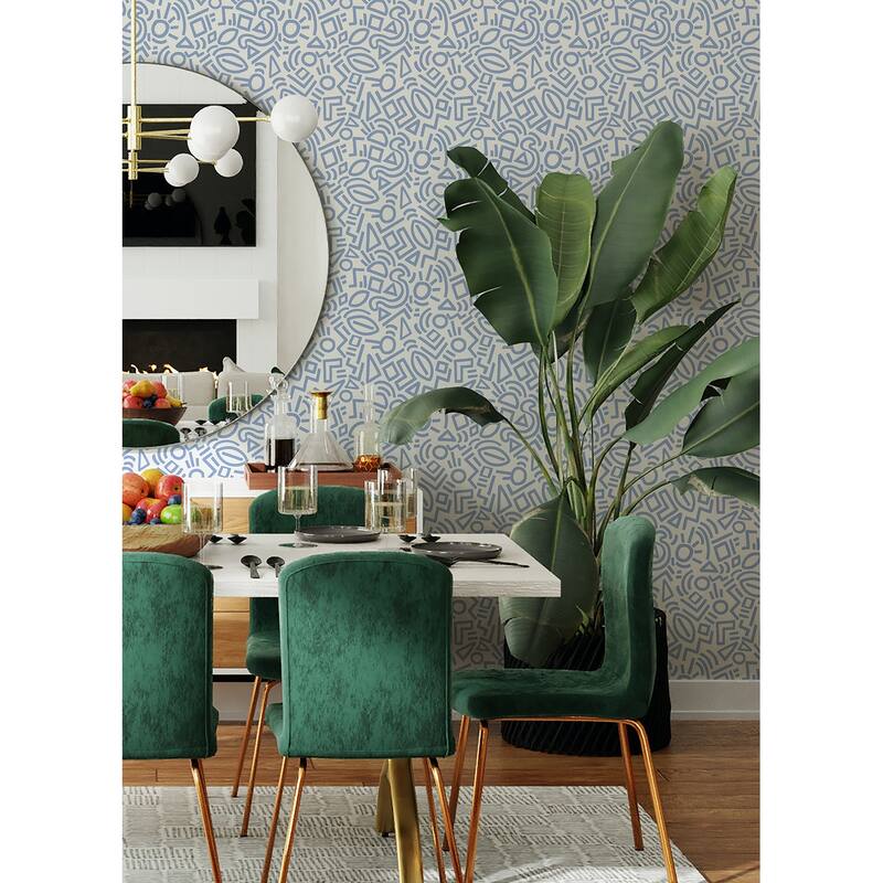 Aelfie Periwinkle Doodle Abstract Peel & Stick Wallpaper