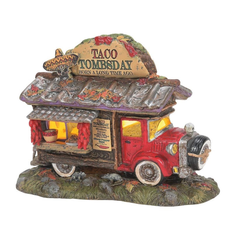 Snow Village Tombsday Taco Truck Lighted Halloween Building