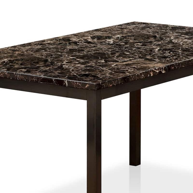 Furniture of America Rath Traditional Black 48-inch Faux Marble Dining Table