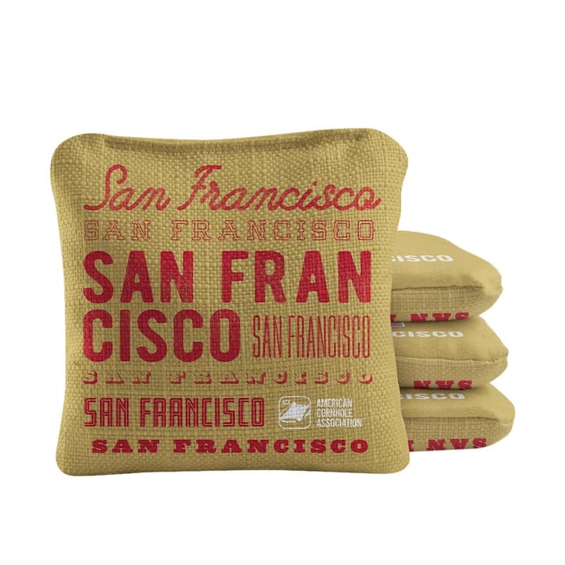 San Francisco Football Gold Dual Sided Cornhole Bags