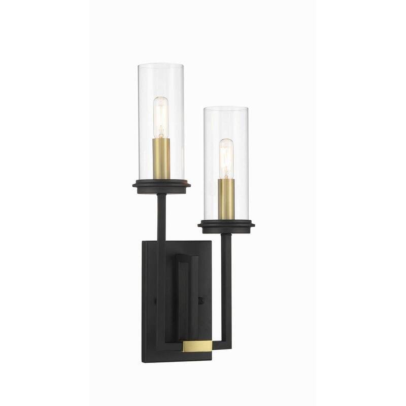 Minka Lavery 3202 Hillstone 2 Light 19" Tall Wall Sconce - Sand Coal / Soft Brass