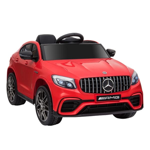 slide 2 of 14, Licensed Mercedes-Benz AMG GLC63S Coupe 12V Ride On Car for Kids, Remote Control, MP3, Lights, Horn Red