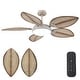 preview thumbnail 25 of 28, 52" Palm Leaf Tropical Ceiling Fan with Light and Remote,Indoor or Outdoor Ceiling Fan,for Farmhouse Living Room Patio