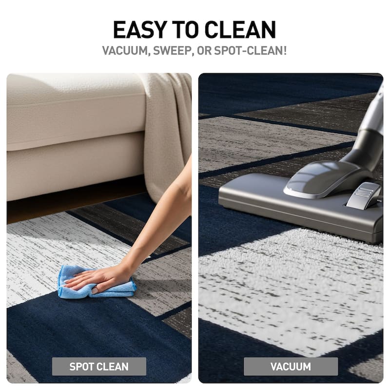 World Rug Gallery Contemporary Modern Boxed Color Block Area Rug