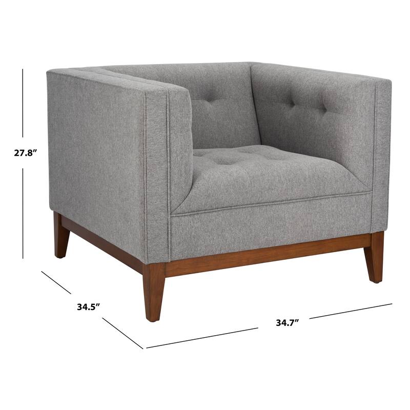 SAFAVIEH Couture Piermaria Button Tufted Arm Chair - 35Wx35Dx28H