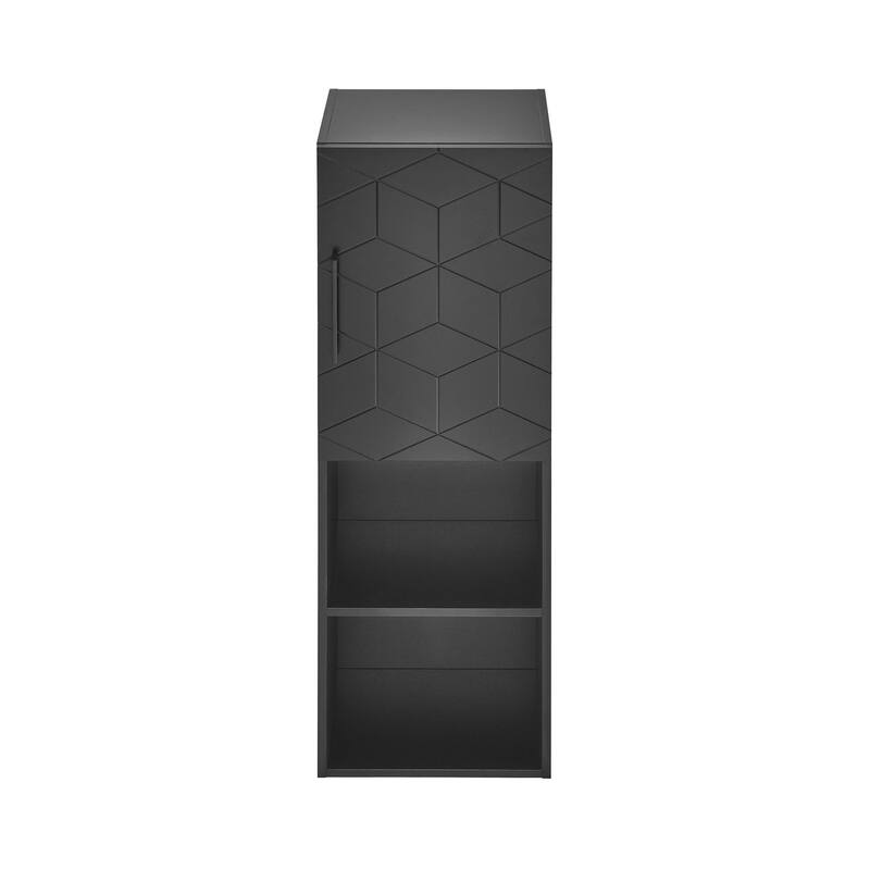Annecy 15" W x 46" H x 12" D Linen Cabinet in Phantom Black