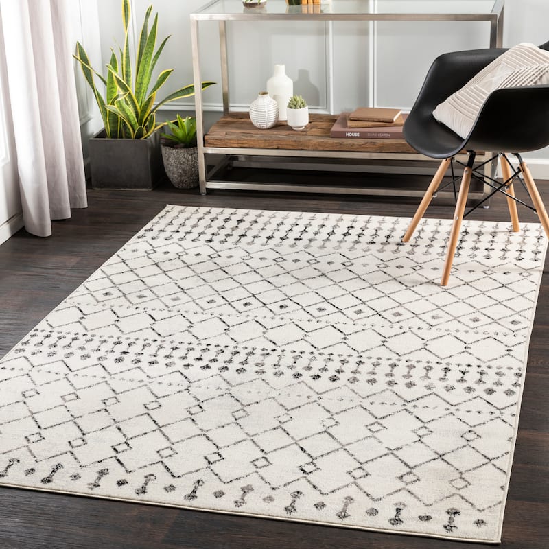 Livabliss Elia Moroccan Trellis Area Rug - Ivory - 6'7" x 9'