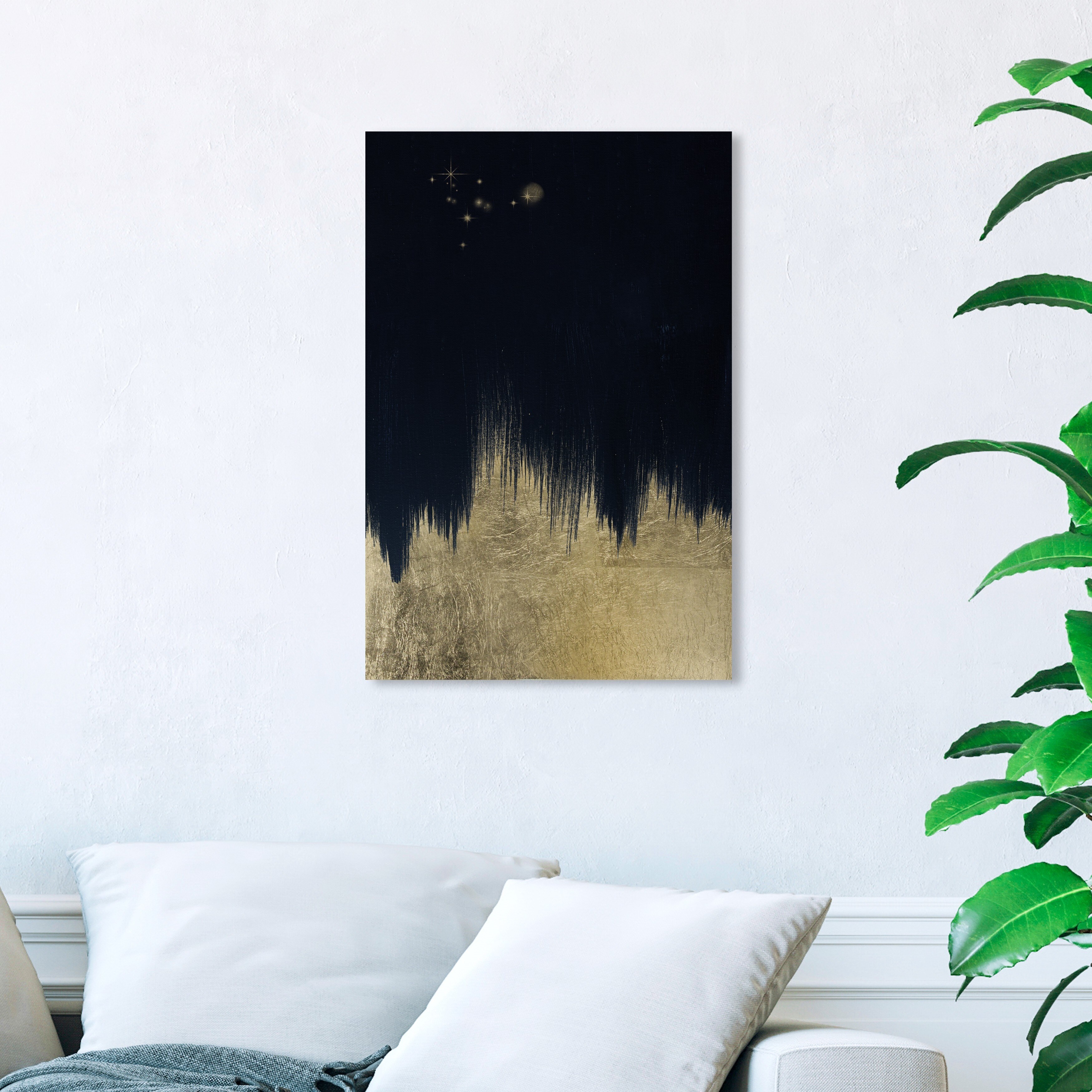 Oliver Gal Starry Night Redux Abstract Wall Art Canvas Print Paint Navy Blue Gold Overstock 31633057