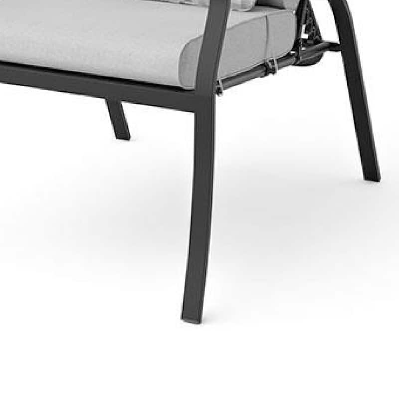 Leki Reclining Armchair Set of 6, Tie Back Cushions, 1 Pillow, Gray