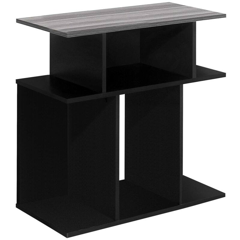 24" Rectangular Wood End Table with Six Open Shelves Perfect for Living Room or Office - 23.75”H x 11.75”W x 23.75”D