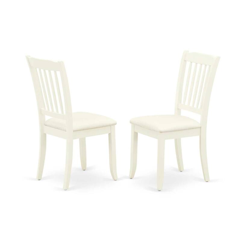 HomeStock 5-Pc Linen White Finish Solid Wood Top - Dining Room Set with Dropleaf - Seats 4