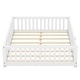 preview thumbnail 39 of 40, Full Size Pine Wood Floor Bed with Safety Guardrails and Door for Kids
