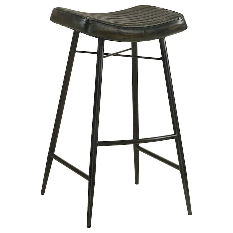 Bayu Leather Upholstered Bar Stool Antique (Set of 2) - 18.00'' x 19.00'' x 31.00''