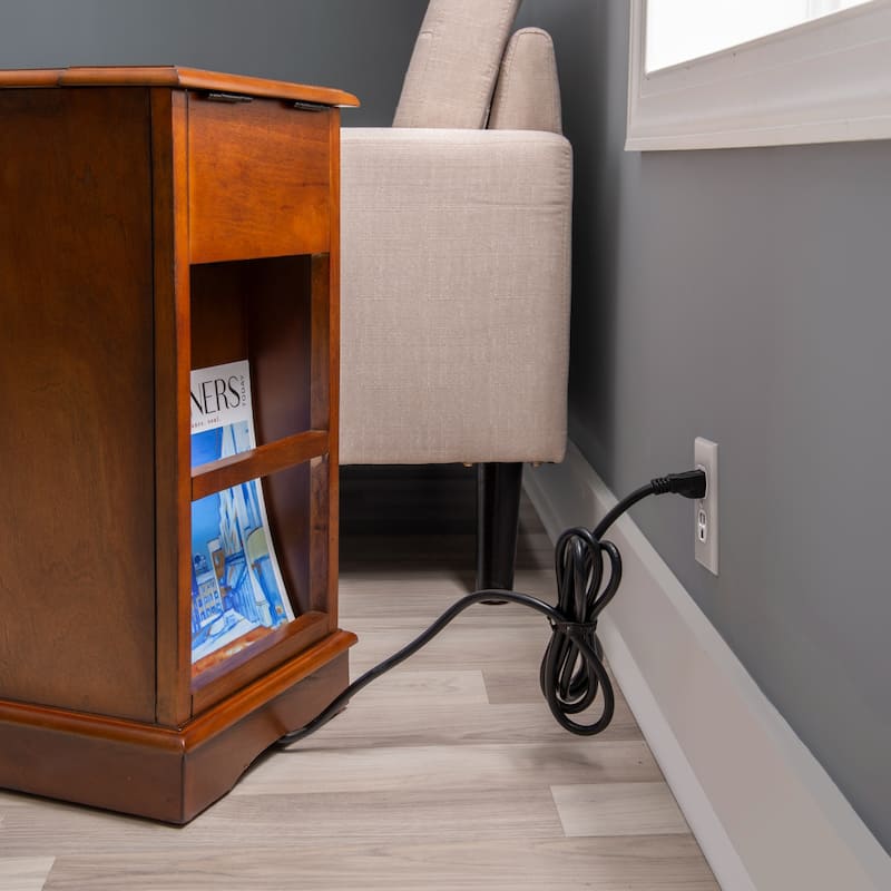 Rectangular Accent Table with USB and Storage Compartment - 24" - Hazelnut Brown