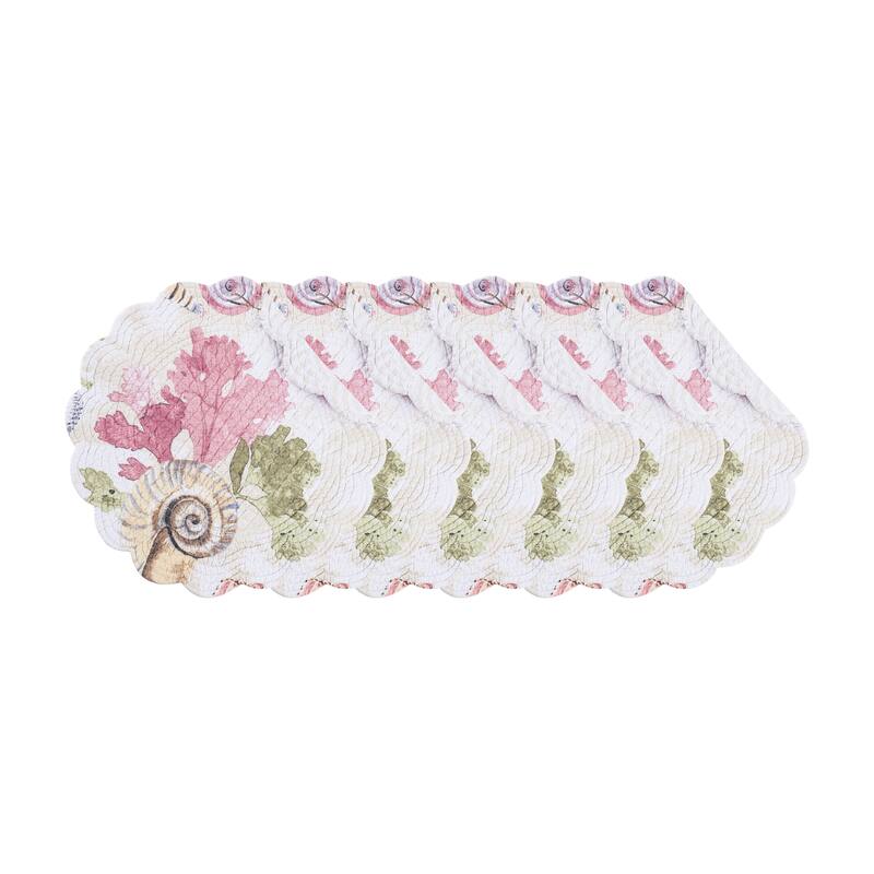 Vilano Bay Round Quilted Placemat Set 6