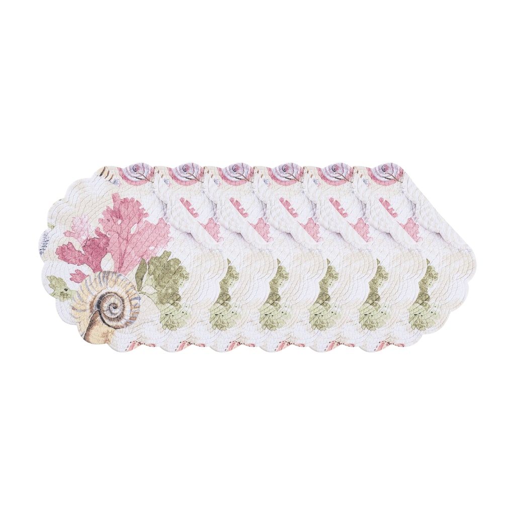 Vilano Bay Round Quilted Placemat Set 6