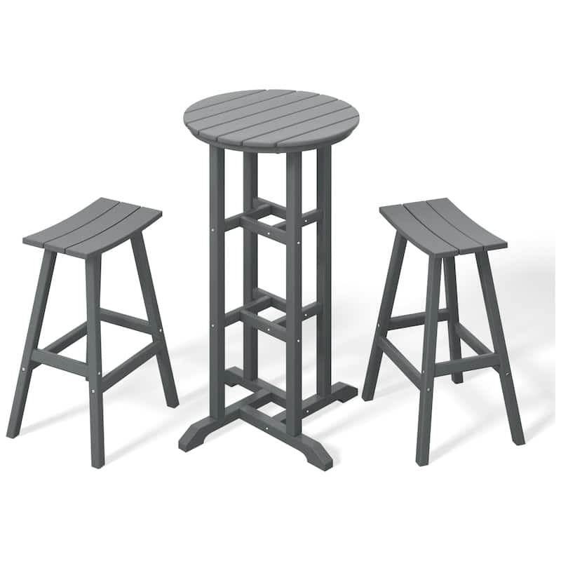 Laguna Hdpe All Weather Outdoor Patio Bistro Bar Set (3-Piece Set)