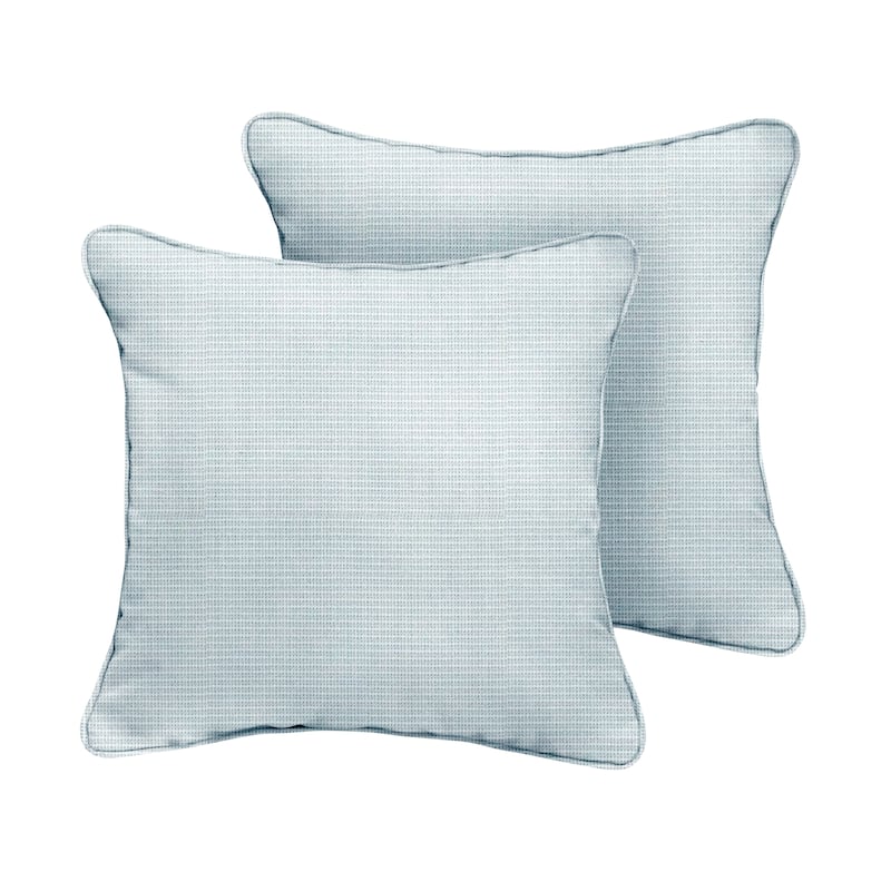 Sorra Home Sunbrella Canvas Indoor/Outdoor Corded Square Pillows (Set of 2)
