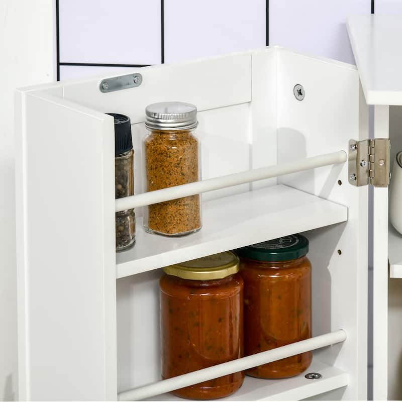 HOMCOM 41" Farmhouse Kitchen Pantry, Freestanding 2 Door Storage Cabinet with Adjustable Shelves