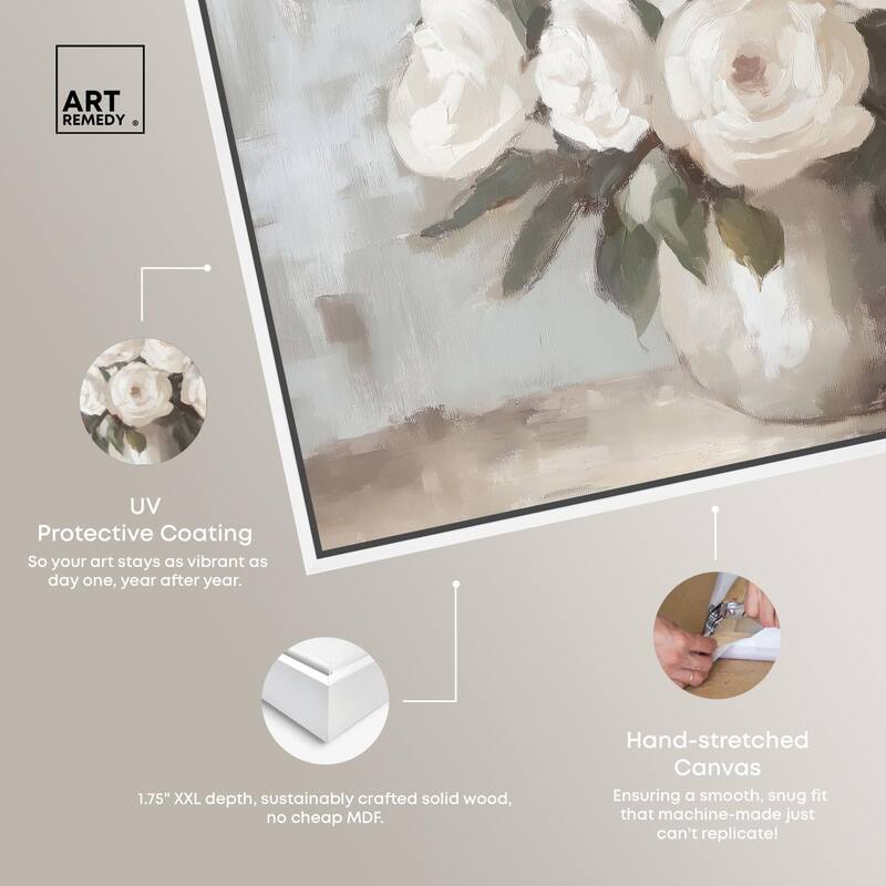 Creamy Cascade Cluster II Canvas by Art Remedy
