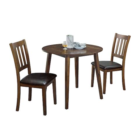 Round Dining Table Set in Walnut And Dark Brown