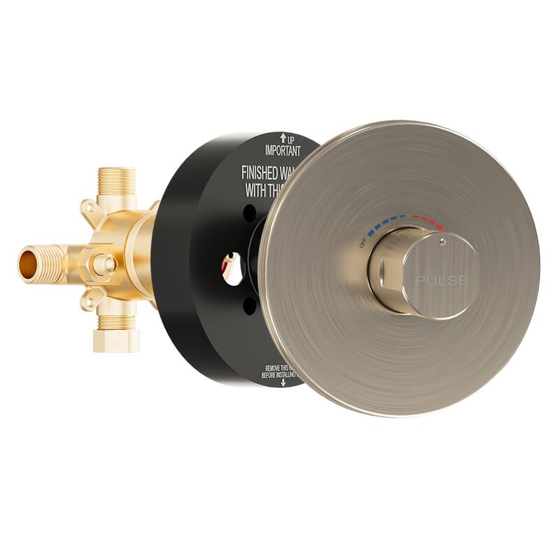 Diamond Line Pressure Balanced Shower Valve with Round Trim - Brushed Nickel