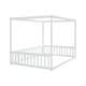preview thumbnail 13 of 25, Full Size Canopy Frame Floor Bed with Fence and Guardrails, Grey