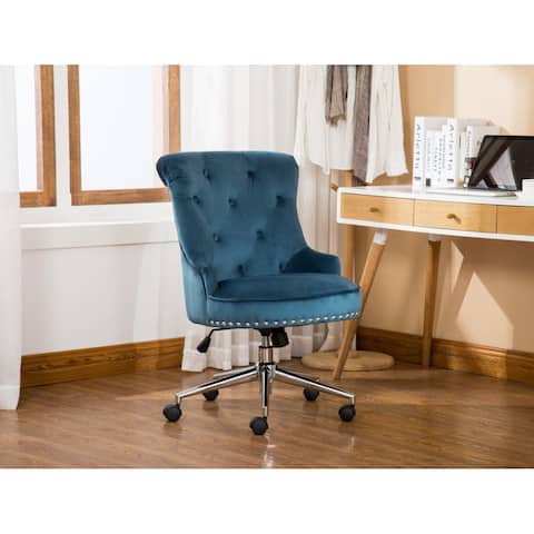 Porthos Home Jaron Office Chair - Tufted Wingback & Velvet Upholstery