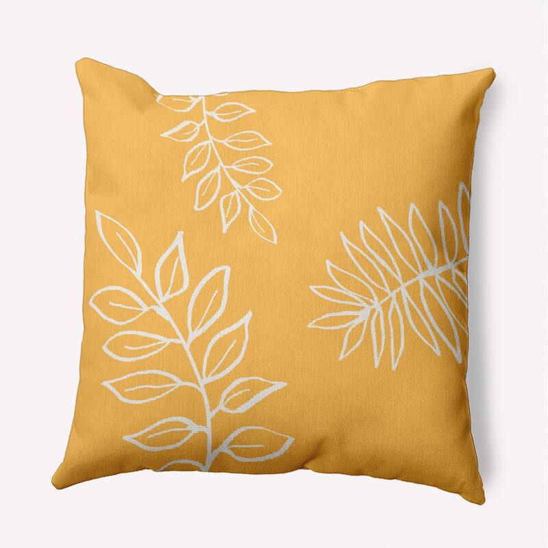 Fern Leaves Decorative Indoor/Outdoor Pillow - 20" x 20" - Egg Yolk