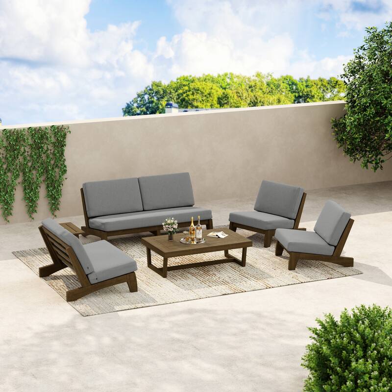 8-Piece Outdoor Sofa Set with Loveseat, 2 Club Chairs & Matching Tables