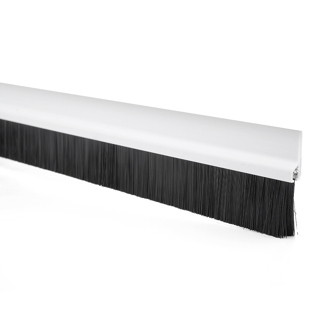 Shop Self Adhesive Door Bottom Sweep White W 1 2 Inch Black Brush 40 Inch X 2 1 Inch Overstock 18192003