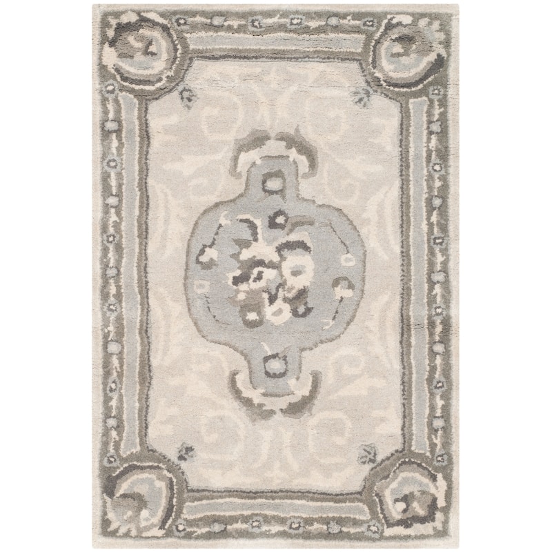 SAFAVIEH Handmade Empire Zekija Traditional Oriental Wool Rug - 2' x 3' - Beige/Light Grey