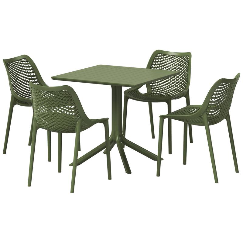 Frond and Form 4-Person Outdoor Square Dining Set
