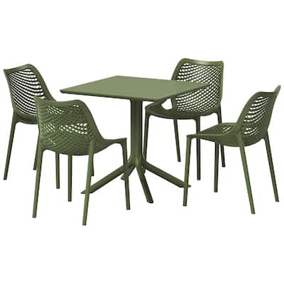 Frond and Form 4-Person Outdoor Square Dining Set