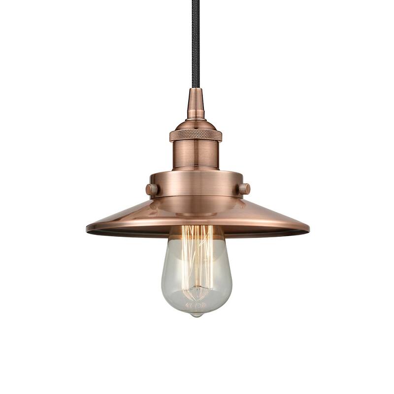 Innovations Lighting 616-1PH-6-8 Railroad Pendant Railroad 8" Wide - Antique Copper
