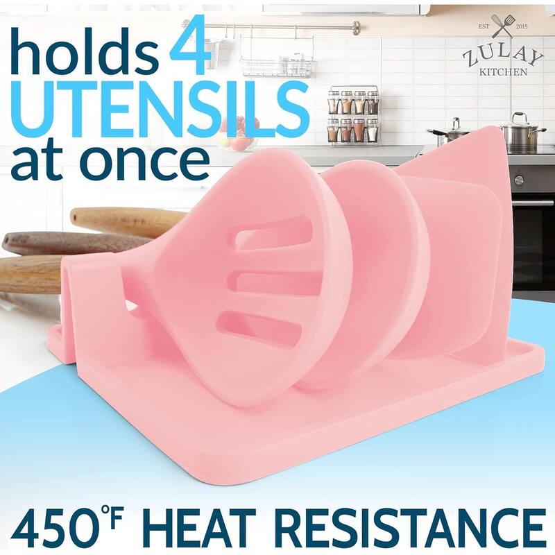 Zulay Kitchen Silicone Utensil Rest with Drip Pad