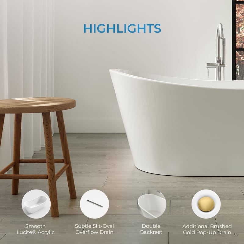 OVE Herschel 60-inch Free-Standing Bathtub in Matte Black