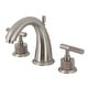 preview thumbnail 13 of 35, Kingston Brass Convergent Two-Handle 3-Hole Deck Mount Widespread Bathroom Faucet with Knurled Handle and Brass Pop-Up Drain Brushed Nickel