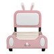 preview thumbnail 1 of 6, Twin Upholstered Rabbit Princess Bed with Headboard & Footboard - Fun Design White+Pink - Twin