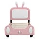 preview thumbnail 3 of 6, Twin size Upholstered Rabbit-Shape Princess Bed,Twin Size Platform Bed with Headboard and Footboard,White+Pink