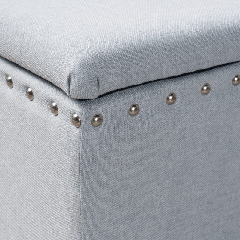Tatiana Contemporary Fabric Storage Ottoman with Nailhead Trim by Christopher Knight Home