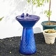preview thumbnail 10 of 34, Glitzhome 27.5"H LED Turquoise Two Birds Embossed Ceramic Fountain