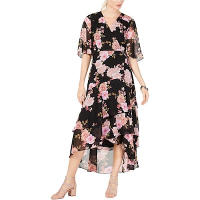 I.N.C Womens High-Low Wrap Dress