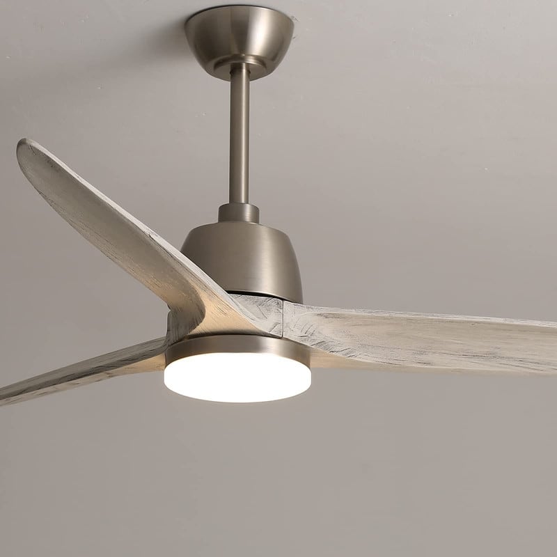 56 inch Wood Ceiling Fan Indoor w/Light and Remote Control 3 Wood Blades Bedroom - Blades Span 56 Inches