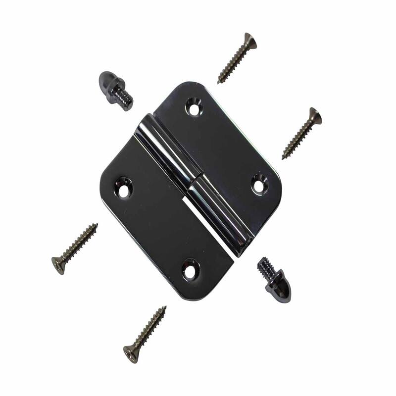 Chrome Plated Extruded Brass Right Lift Off Door Hinges 2" L Square Shape Hinges with Helmet Finials Tips Renovators Supply