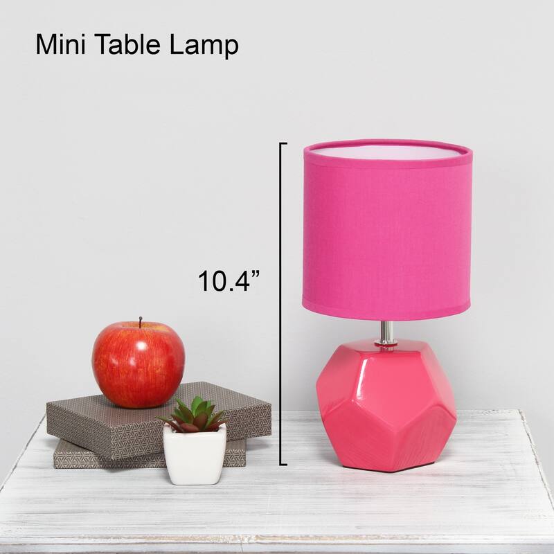 10.24 in. Pink Finish Table Lamp with Pink Shade, Sturdy Table Lamp for Living Rooms and Bedrooms