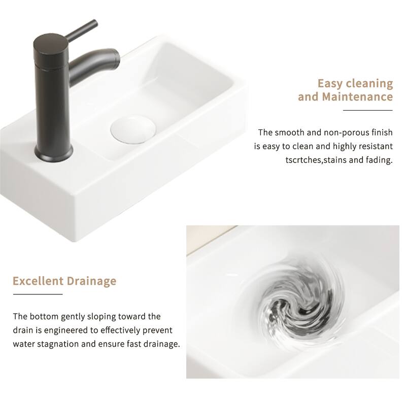 White Ceramic Rectangular Wash Basin