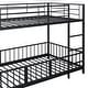 preview thumbnail 19 of 17, Twin over Twin Size Metal Bunk Bed with Slide and Guardrails, Black